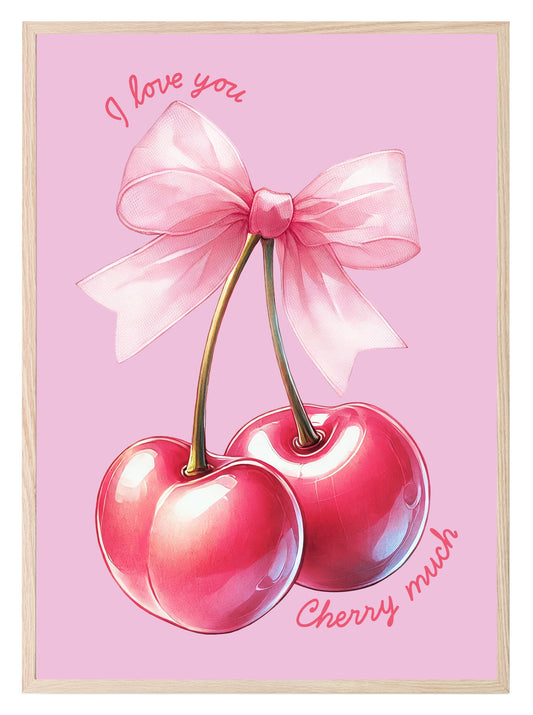 I Love You Cherry Much Print | Couple Wall Art