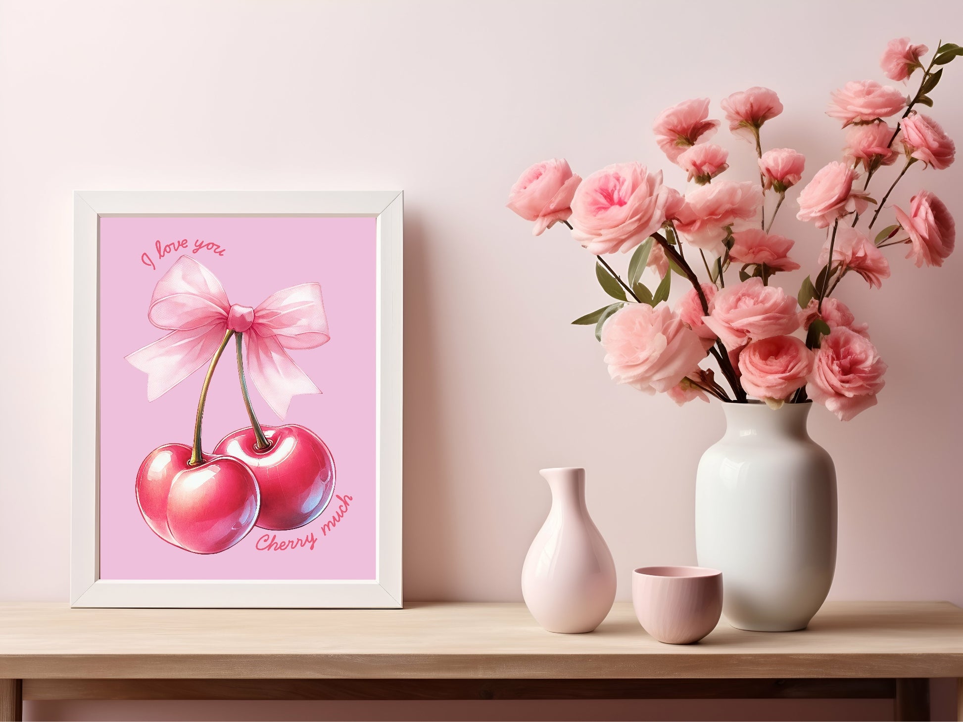 I Love You Cherry Much Print | Couple Wall Art