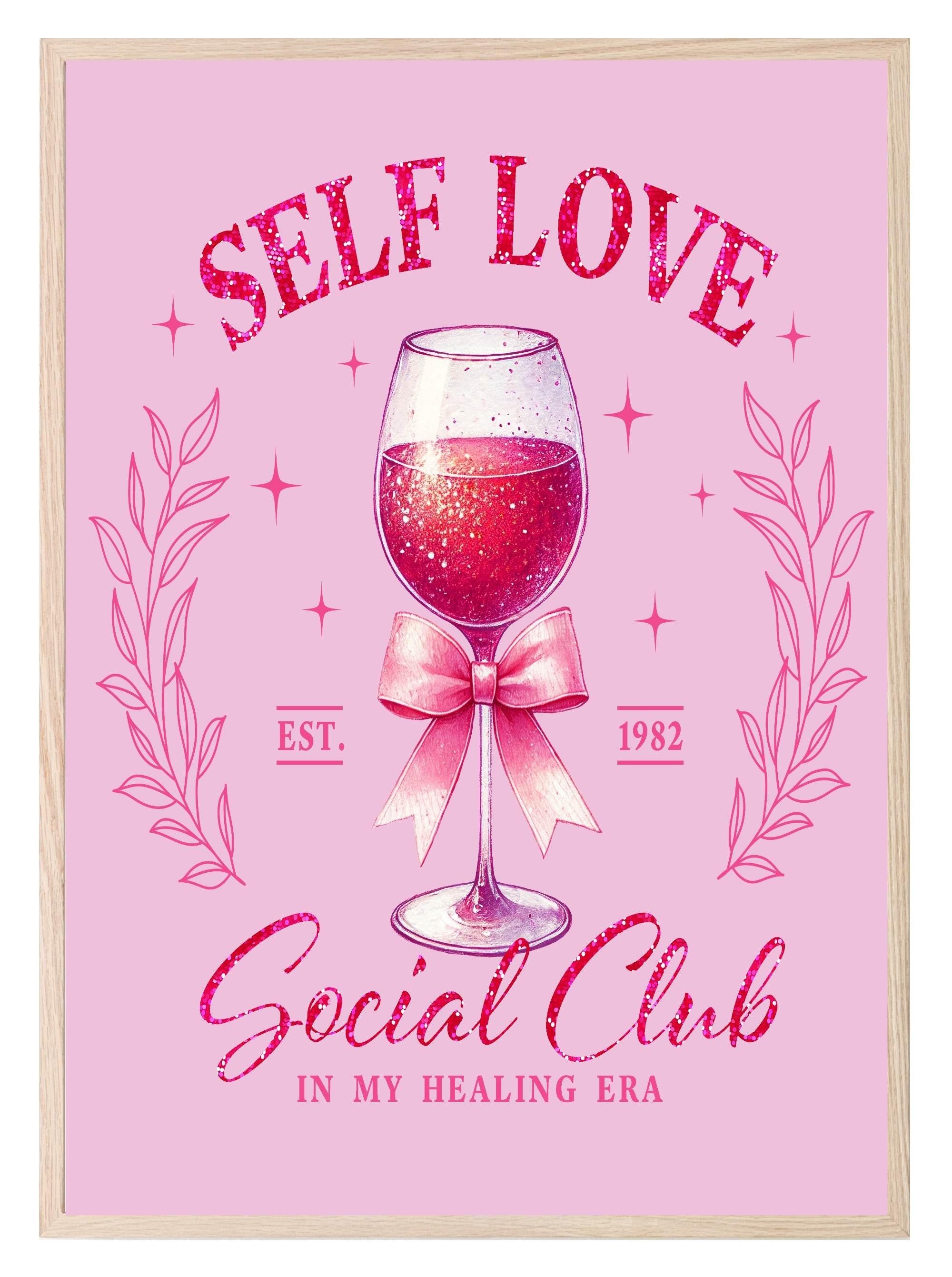 Self Love Social Club Print | In My Healing Era | Coquette Wall Art - Larosier Prints