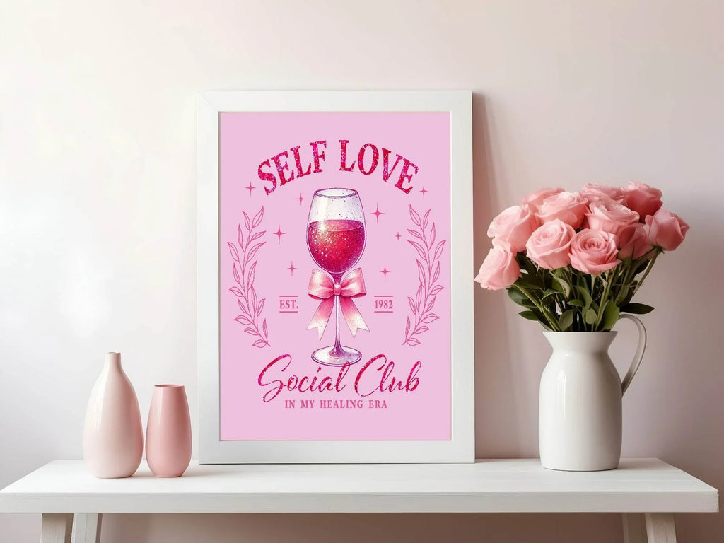 Self Love Social Club Print | In My Healing Era | Coquette Wall Art - Larosier Prints