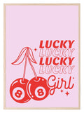 Lucky Girl Print | Cherry 8 Ball Wall Art - Larosier Prints
