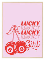 Lucky Girl Print | Cherry 8 Ball Wall Art - Larosier Prints
