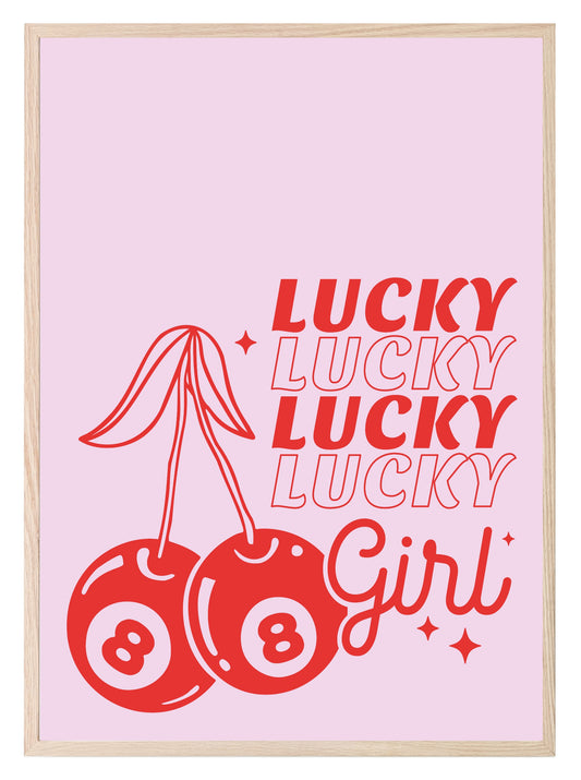 Lucky Girl Print | Cherry 8 Ball Wall Art