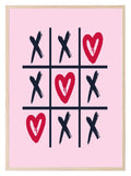 Heart tic-Tac-Toe Print | Coquette Wall Art - Larosier Prints