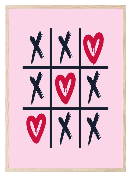 Heart tic-Tac-Toe Print | Coquette Wall Art