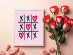 Heart tic-Tac-Toe Print | Coquette Wall Art - Larosier Prints
