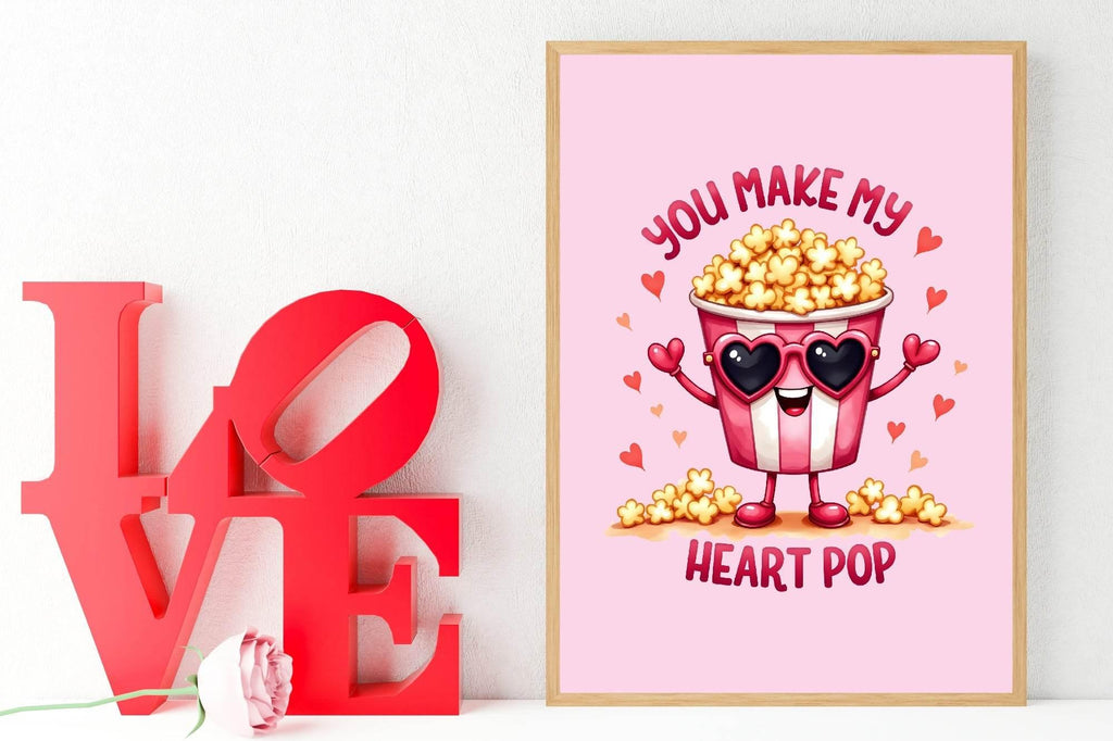 You Make My Heart Pop Print | Coquette Wall Art - Larosier Prints