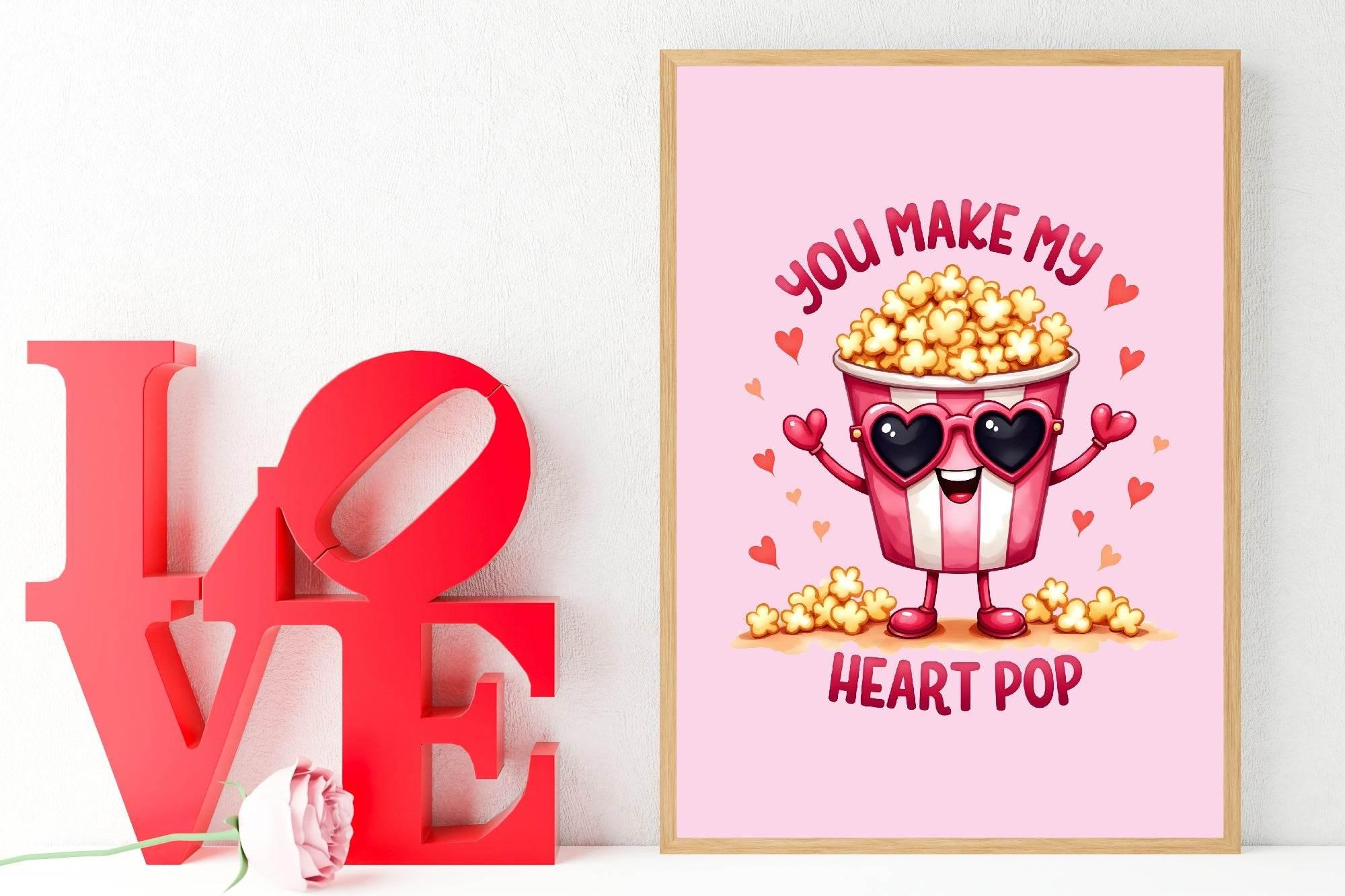 You Make My Heart Pop Print | Coquette Wall Art - Larosier Prints