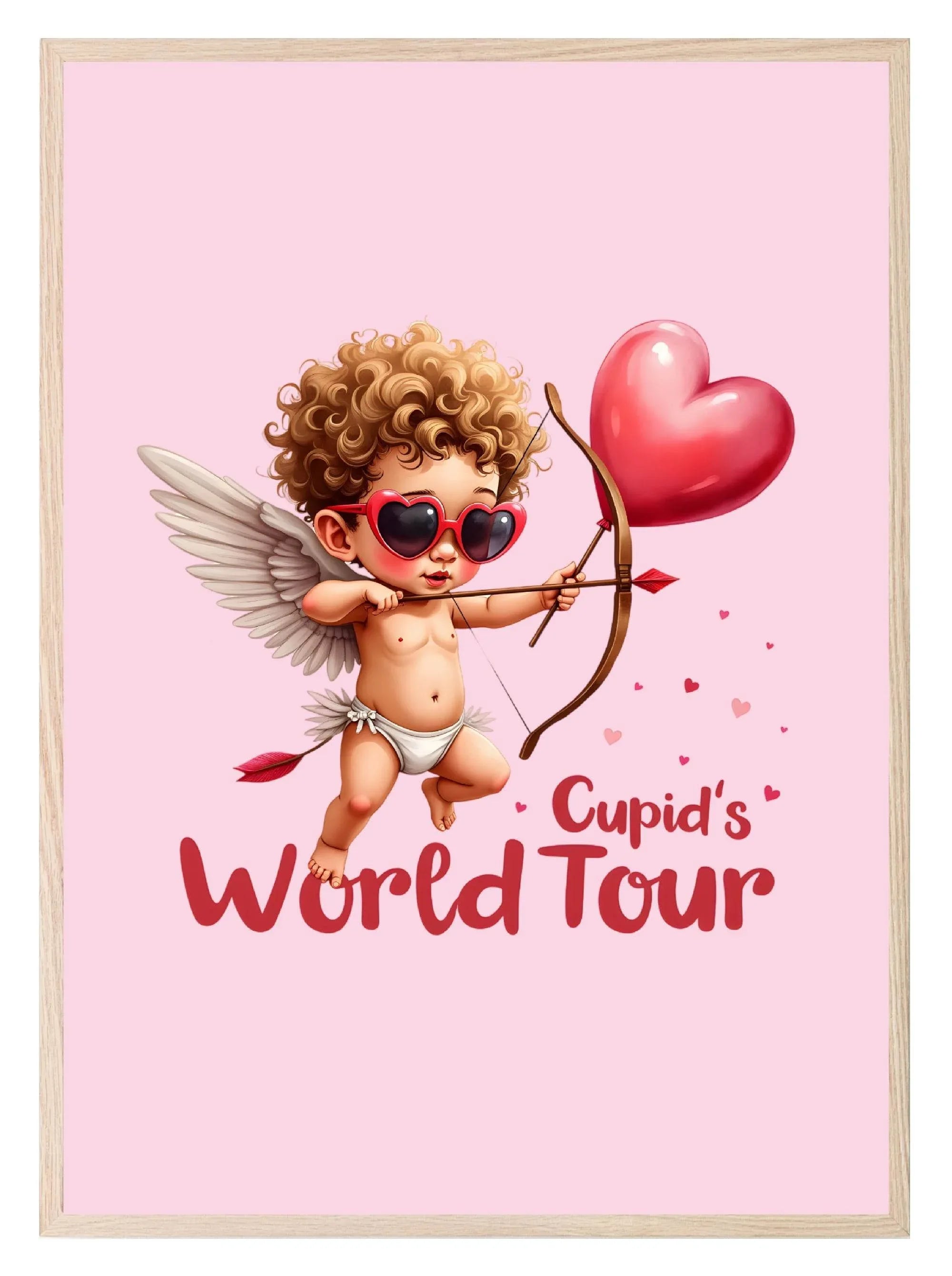 Cupid's World Tour Print | Fun Romance Wall Art - Larosier Prints