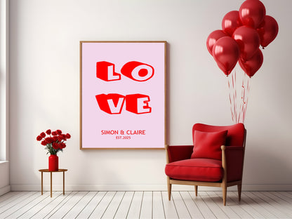 Personalised Love Print | Coquette Wall Art