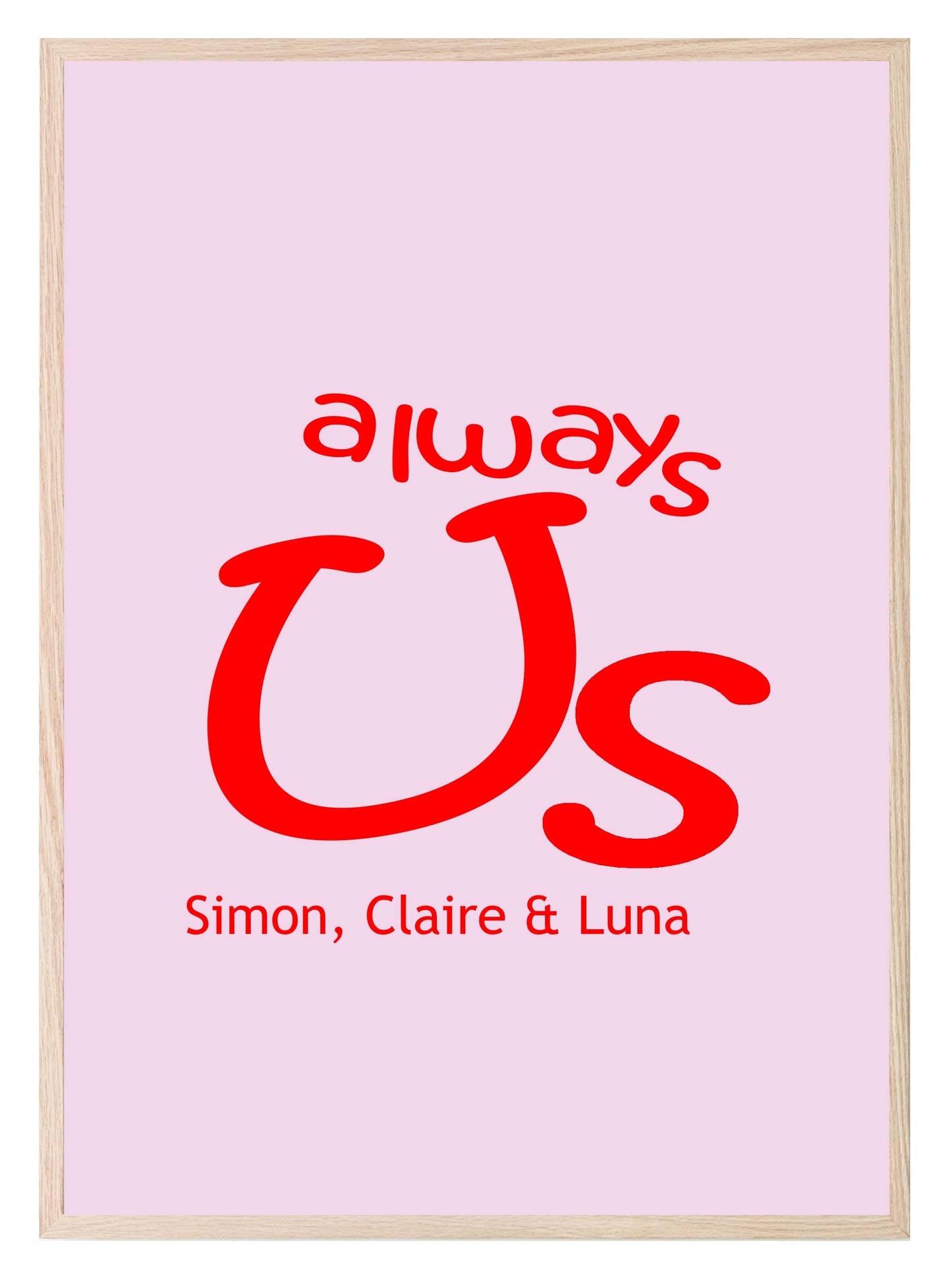 Personalised Always Us Print | Coquette Family Wall Art