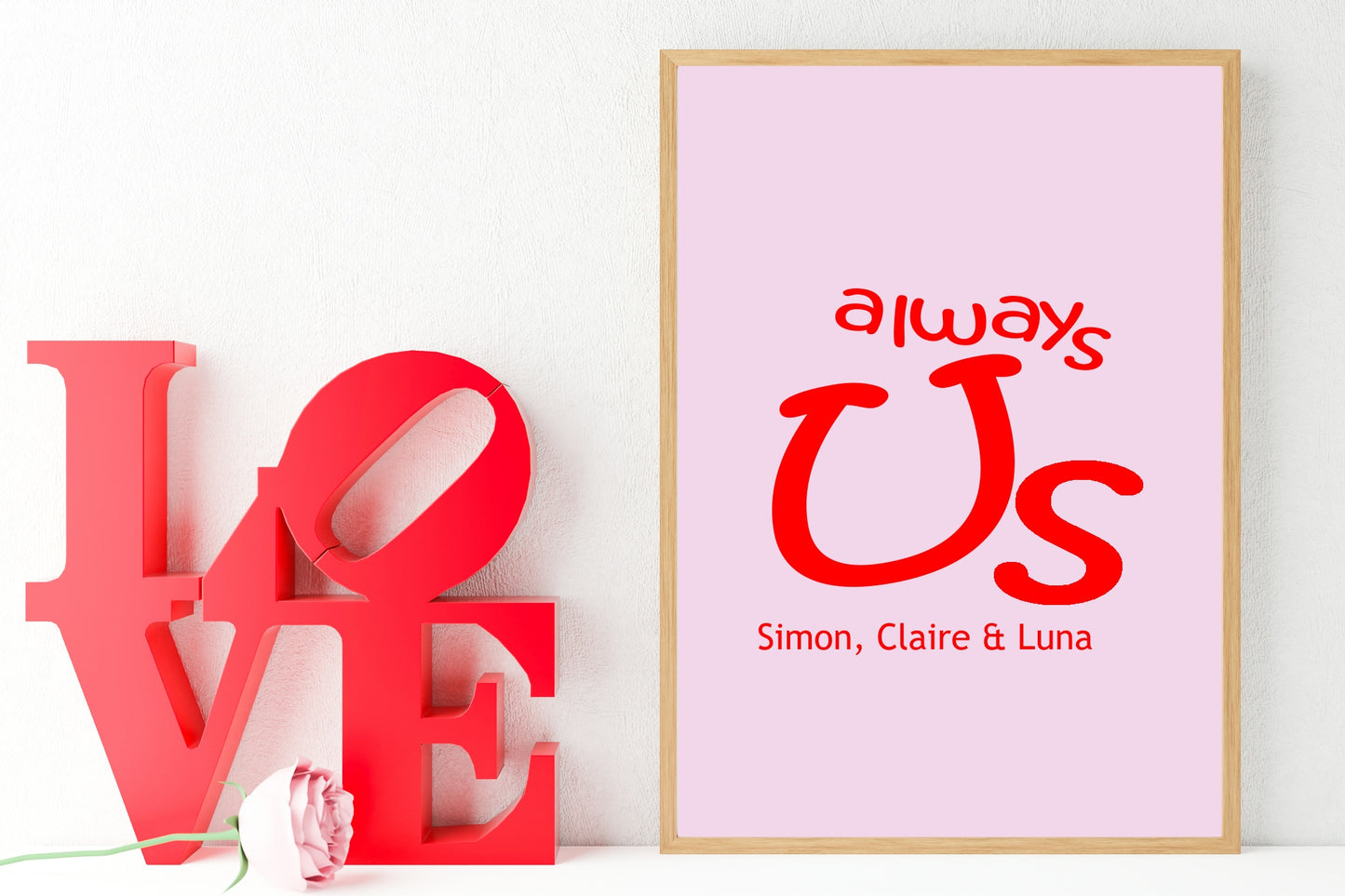 Personalised Always Us Print | Coquette Family Wall Art