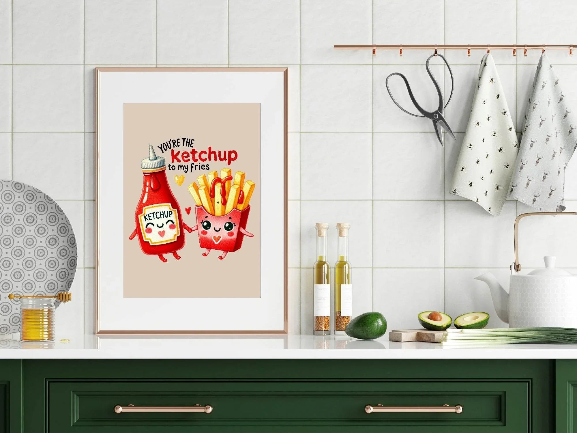You're The Ketchup To My Fries Print | Fun Love Wall Art - Larosier Prints