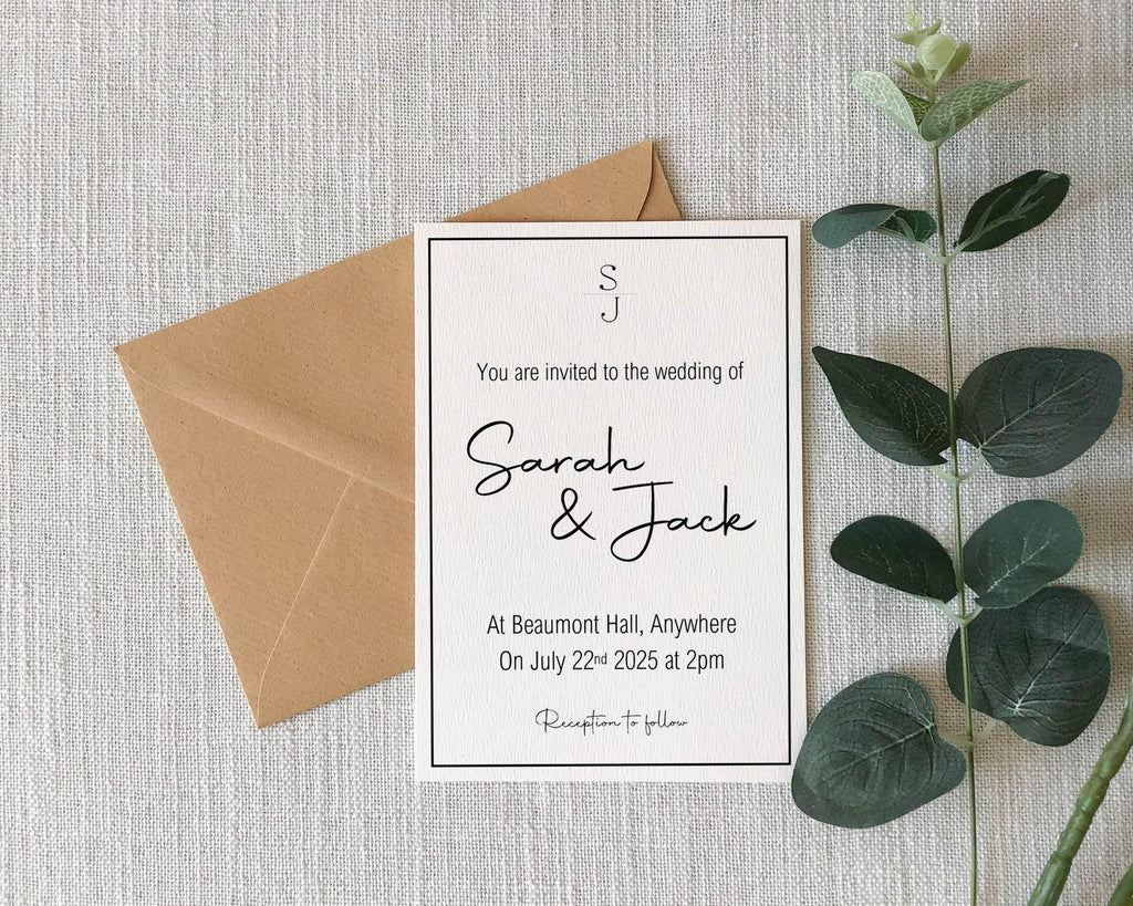 Minimalist Wedding Invitation Suite - Larosier Prints