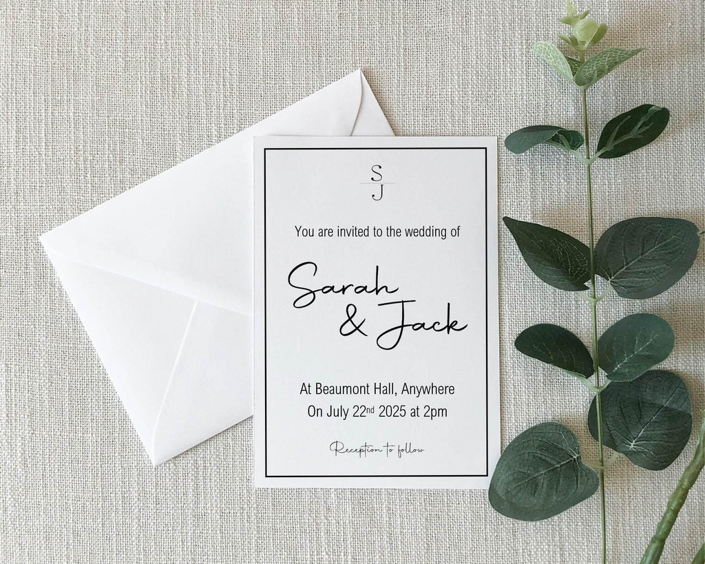 Minimalist Wedding Invitation Suite - Larosier Prints