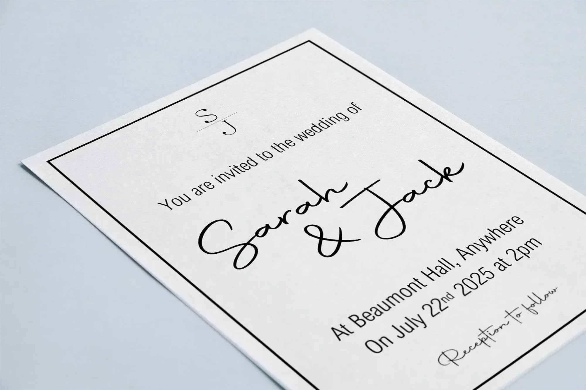 Minimalist Wedding Invitation Suite - Larosier Prints