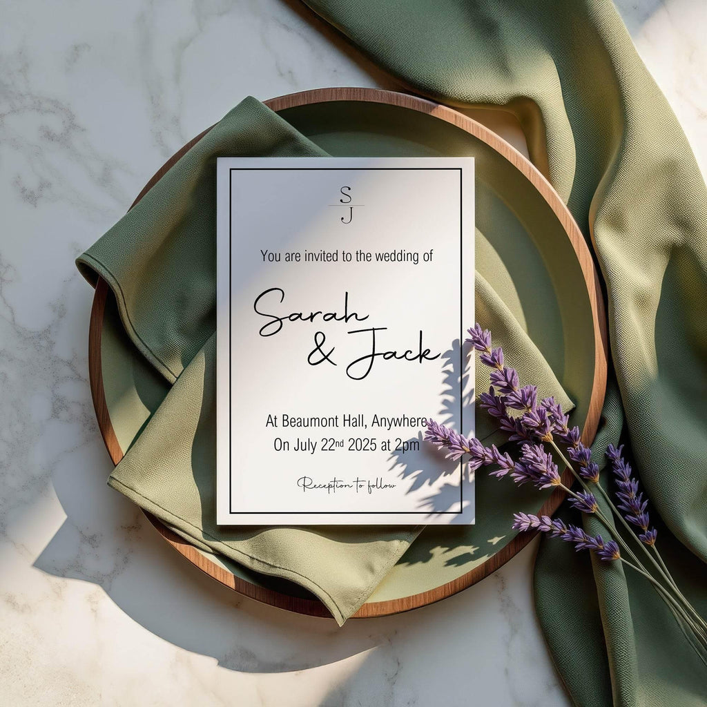 Minimalist Wedding Invitation Suite - Larosier Prints