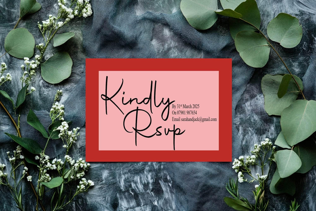 Red & Pink RSVP Wedding Party Cards | Pack of 10 - Larosier Prints