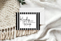 Black & White Stripe RSVP Wedding Party Cards | Pack of 10 - Larosier Prints