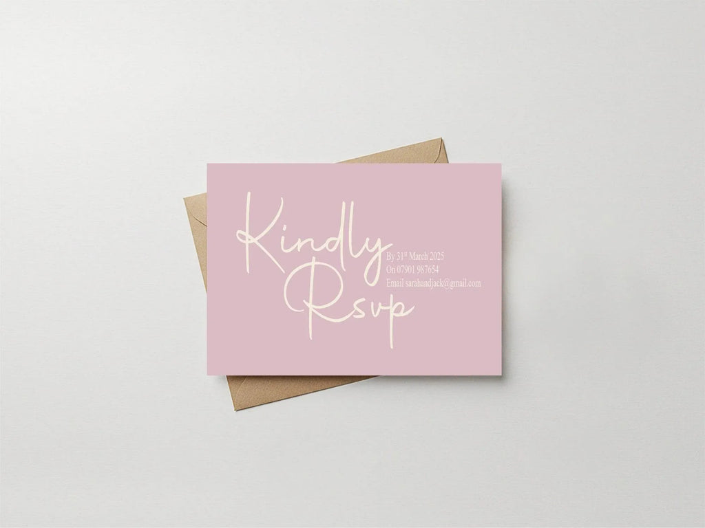 Dusky Pink Wedding Invitation Suite - Larosier Prints