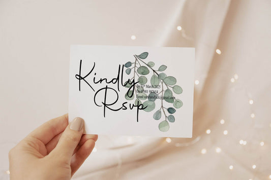 Eucalyptus RSVP Wedding Party Cards | Pack of 10