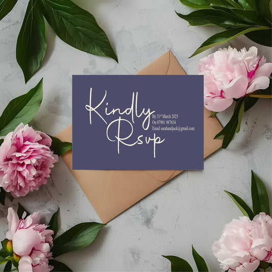 Sapphire RSVP Wedding Party Cards | Pack of 10 | A6