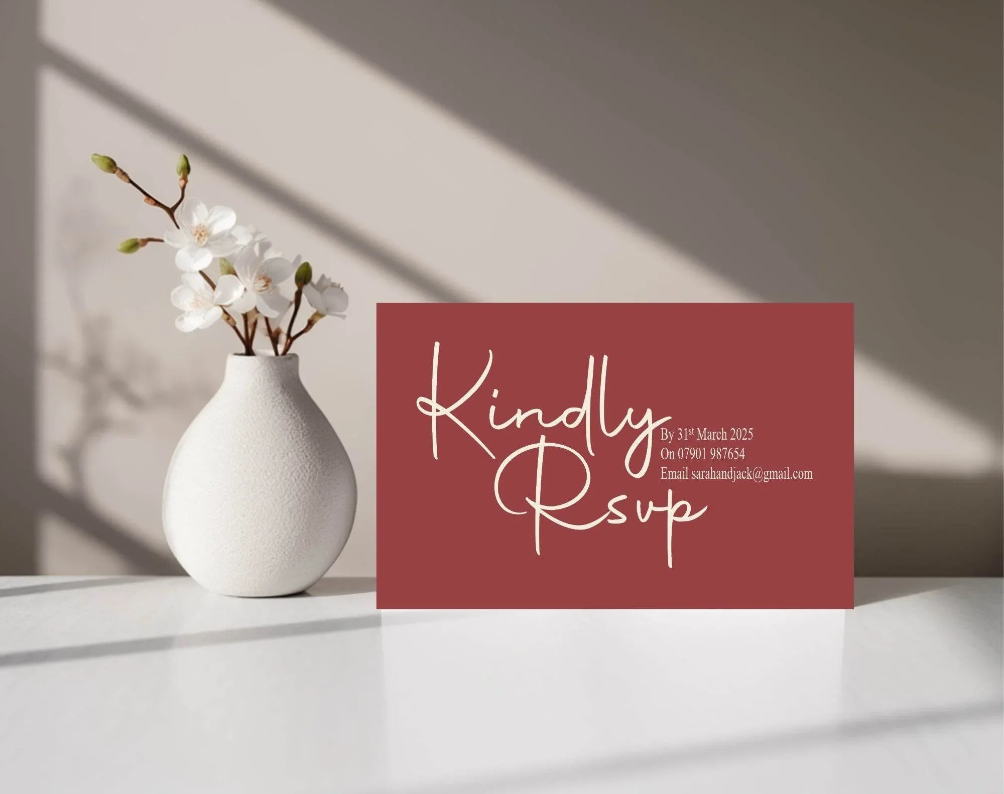 Rosewood RSVP Wedding Party Cards | Pack of 10 | A6 - Larosier Prints