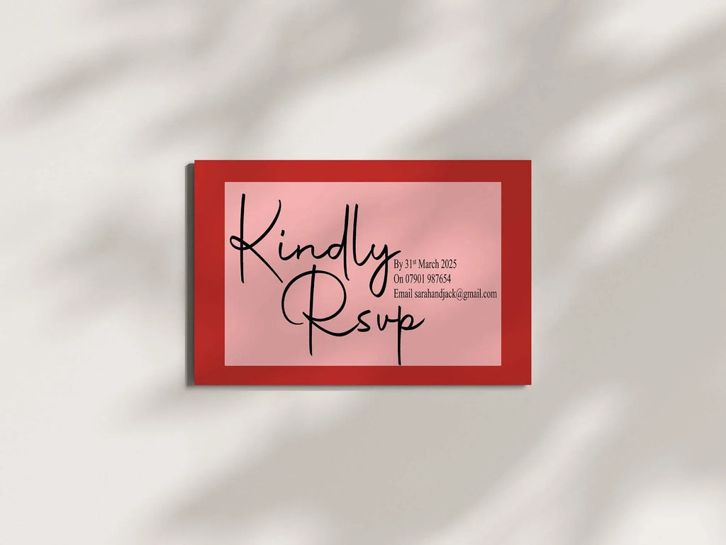 Red & Pink Wedding Invitation Suite - Larosier Prints