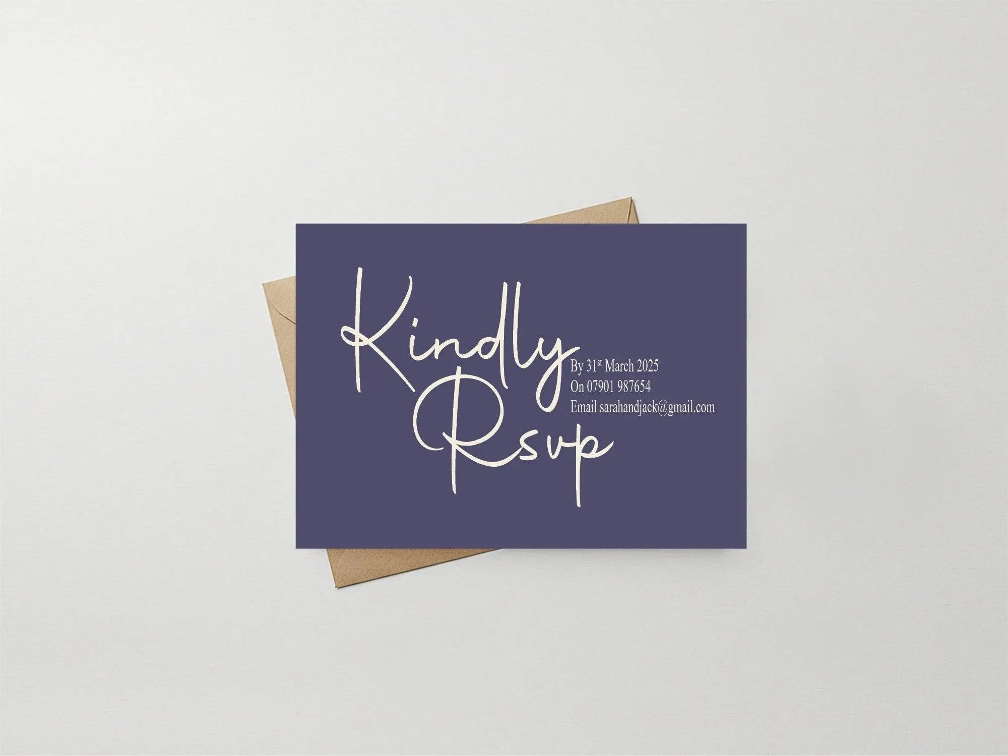 Sapphire RSVP Wedding Party Cards | Pack of 10 | A6 - Larosier Prints