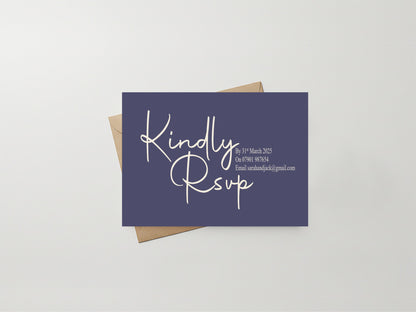 Sapphire RSVP Wedding Party Cards | Pack of 10 | A6