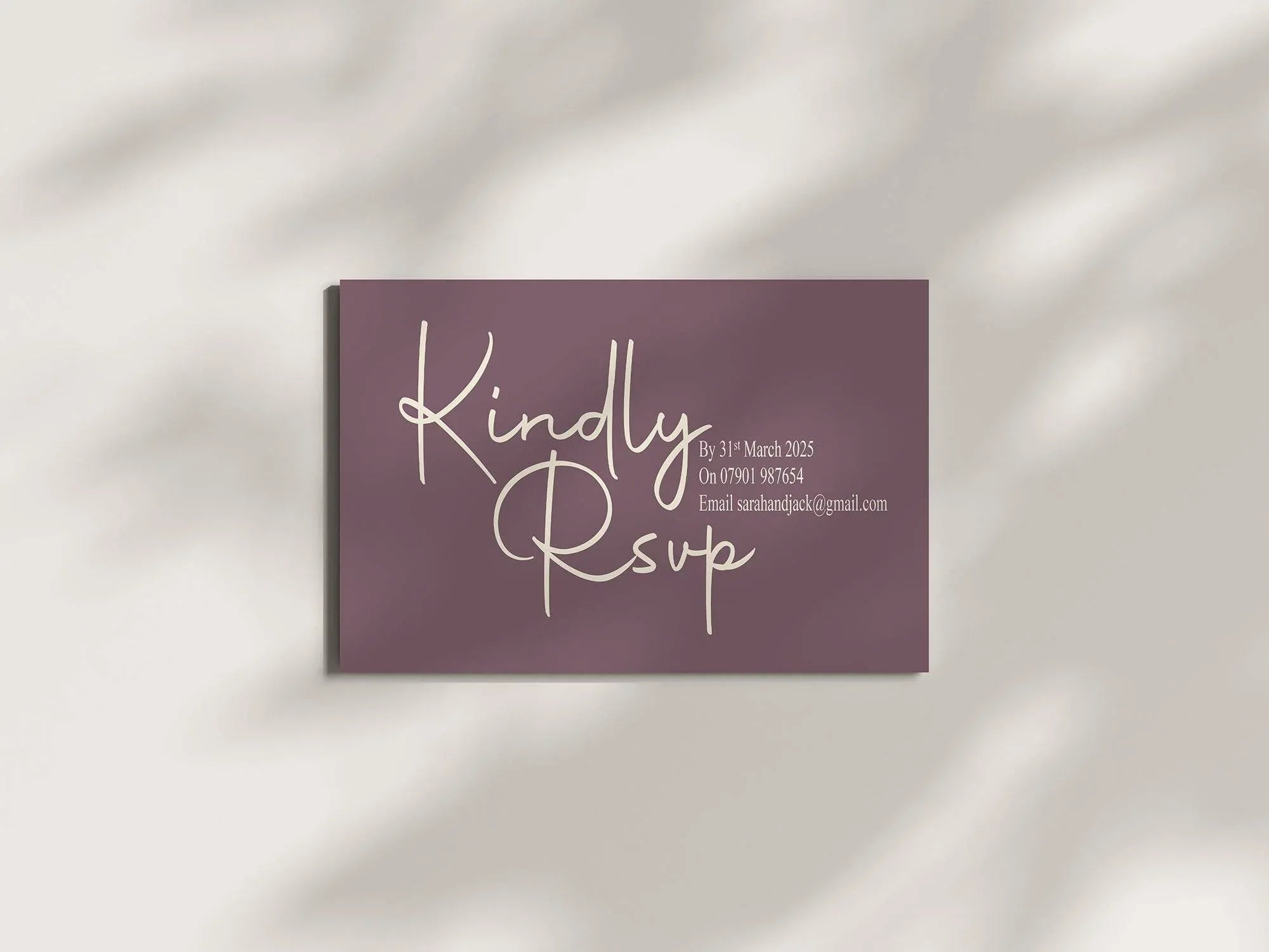 Heather RSVP Wedding Party Cards | Pack of 10 | A6 - Larosier Prints