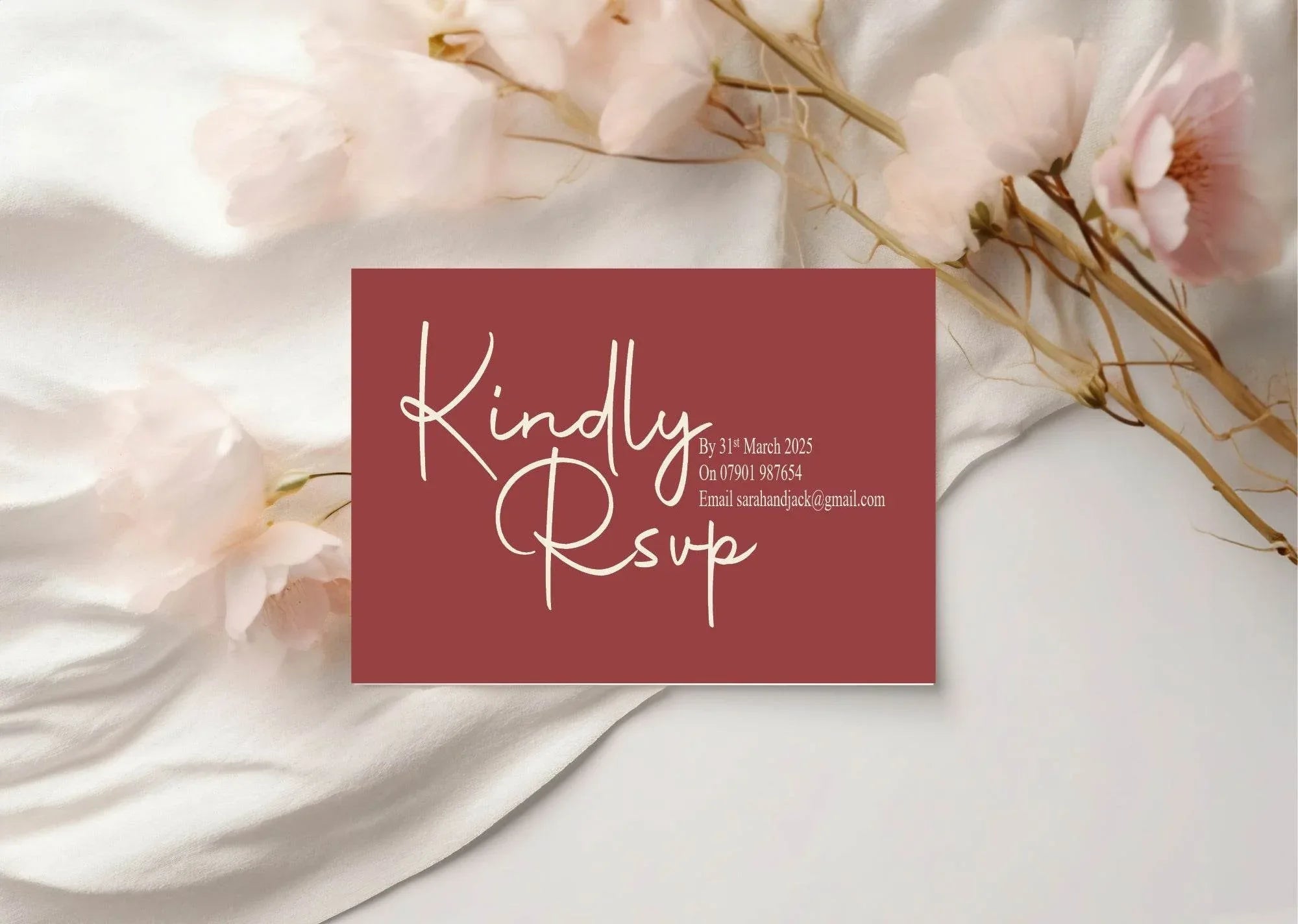 Rosewood RSVP Wedding Party Cards | Pack of 10 | A6 - Larosier Prints
