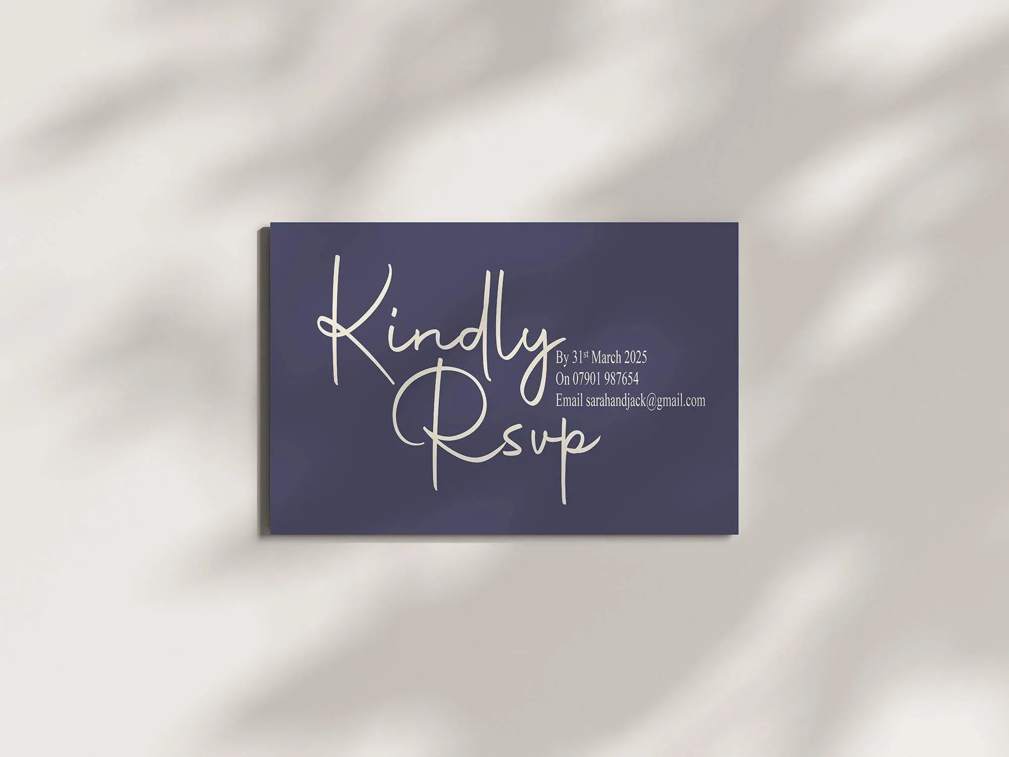 Sapphire RSVP Wedding Party Cards | Pack of 10 | A6 - Larosier Prints