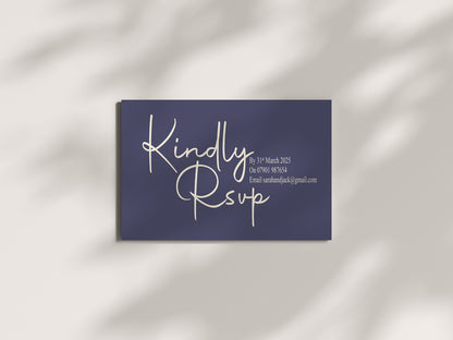 Sapphire RSVP Wedding Party Cards | Pack of 10 | A6