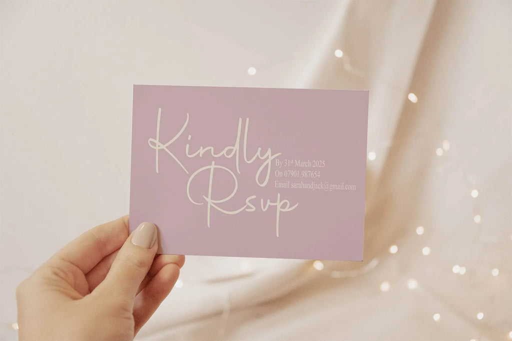 Dusky Pink RSVP Wedding Party Cards | Pack of 10 | A6 - Larosier Prints