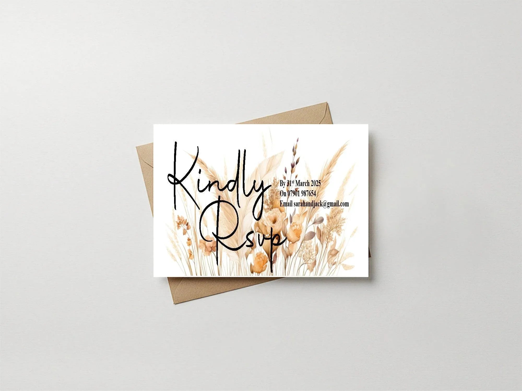Boho RSVP Wedding Party Cards | Pack of 10 - Larosier Prints