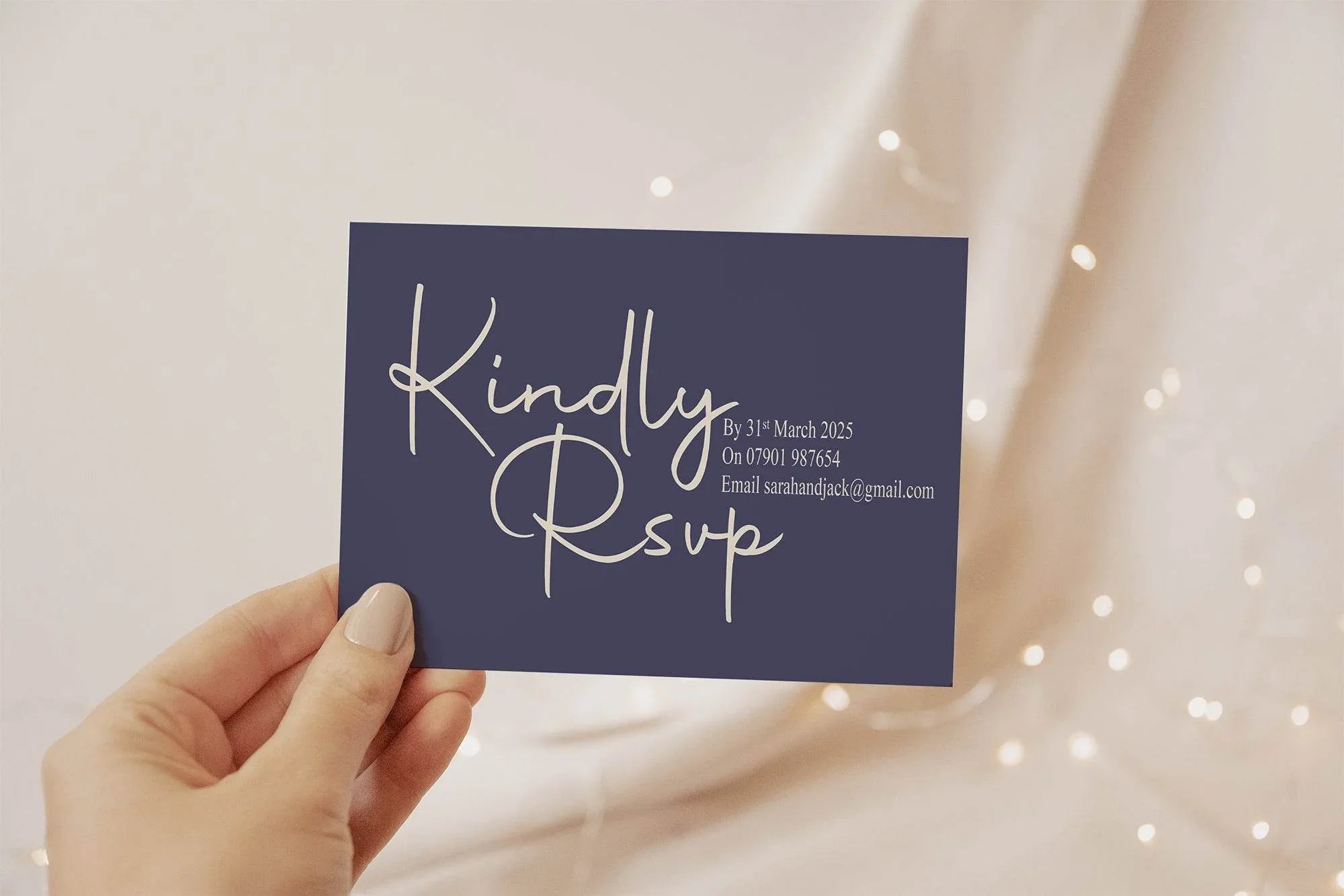 Sapphire RSVP Wedding Party Cards | Pack of 10 | A6 - Larosier Prints