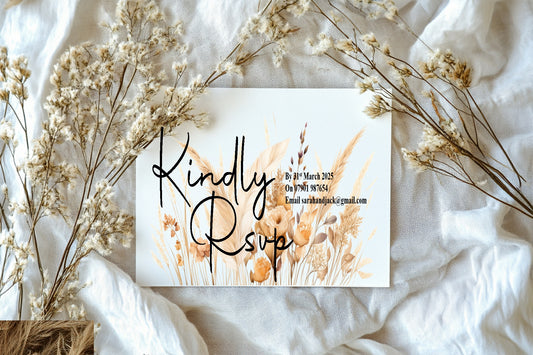 Boho RSVP Wedding Party Cards | Pack of 10