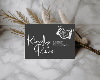 Gothic RSVP Wedding Party Cards | Pack of 10