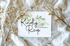 Green & White Rose Wedding Invitation Suite - Larosier Prints
