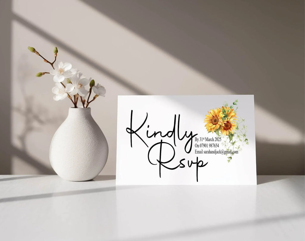 Sunflower Wedding Invitation Suite - Larosier Prints