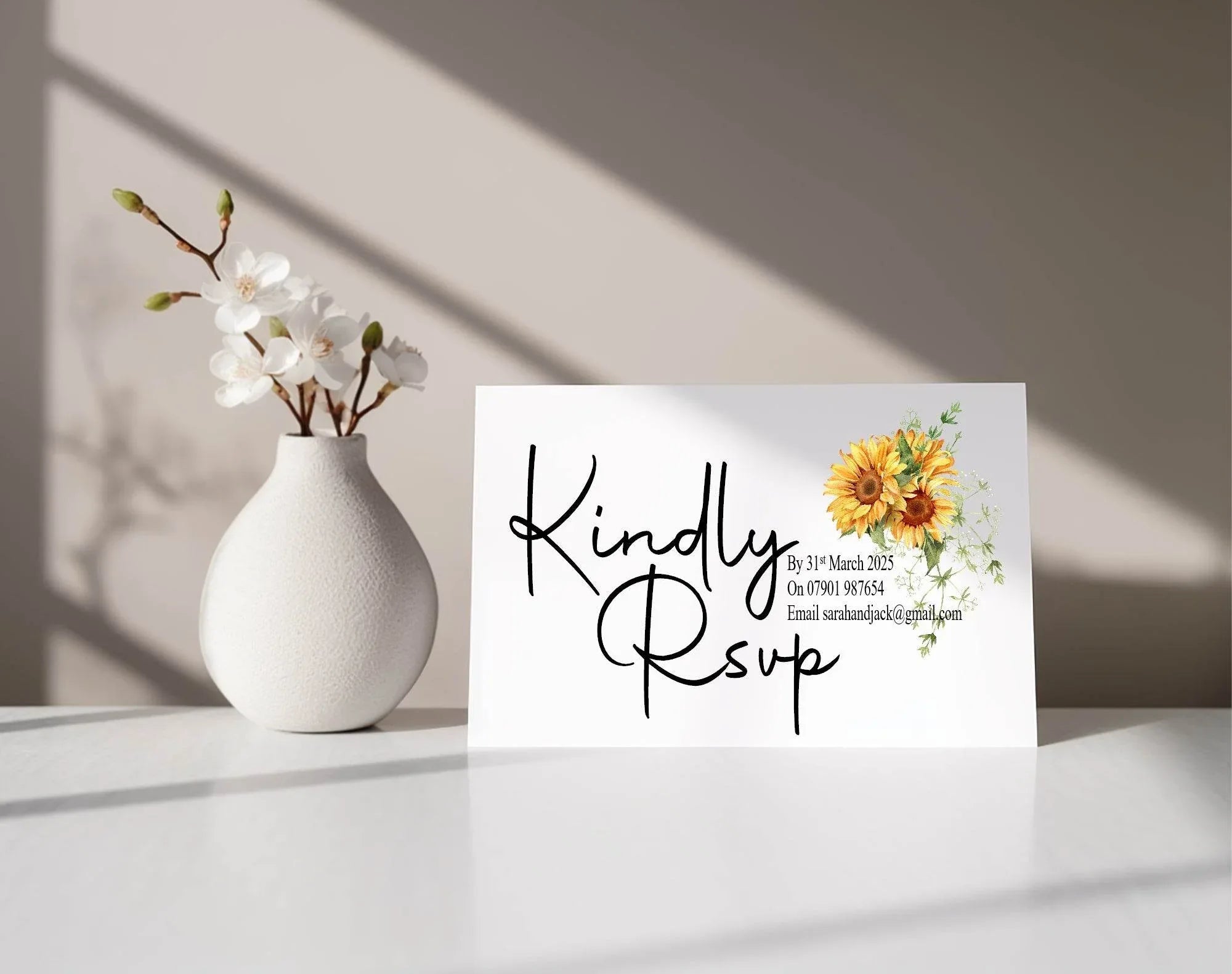 Sunflower Wedding Invitation Suite - Larosier Prints