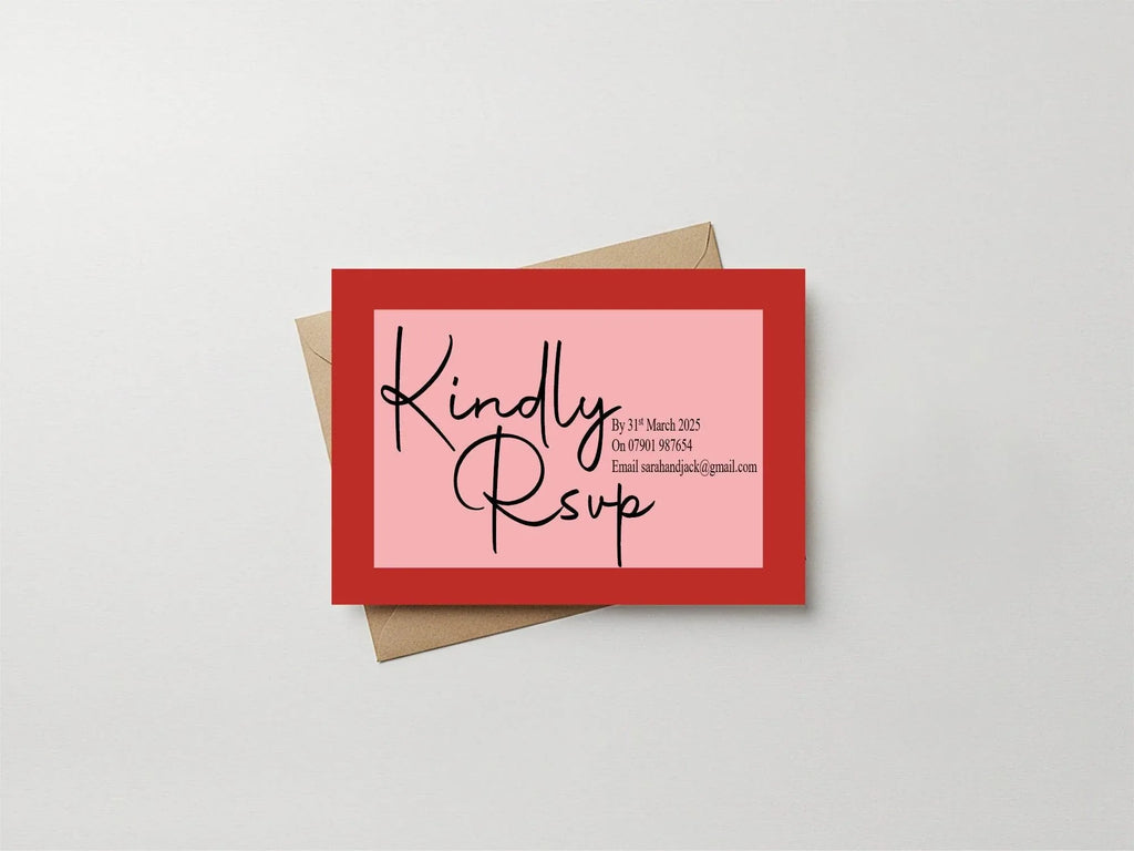 Red & Pink Wedding Invitation Suite - Larosier Prints