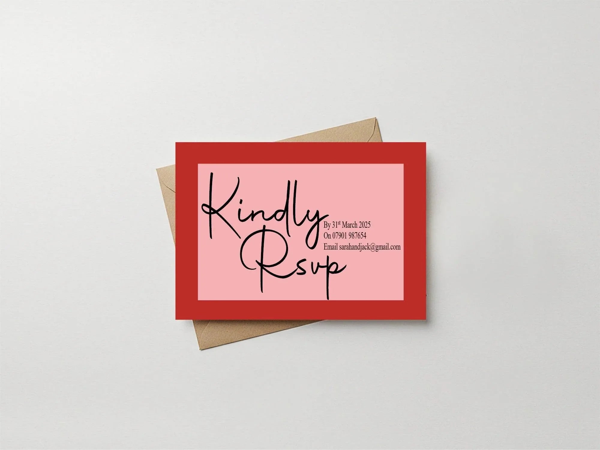 Red & Pink Wedding Invitation Suite - Larosier Prints