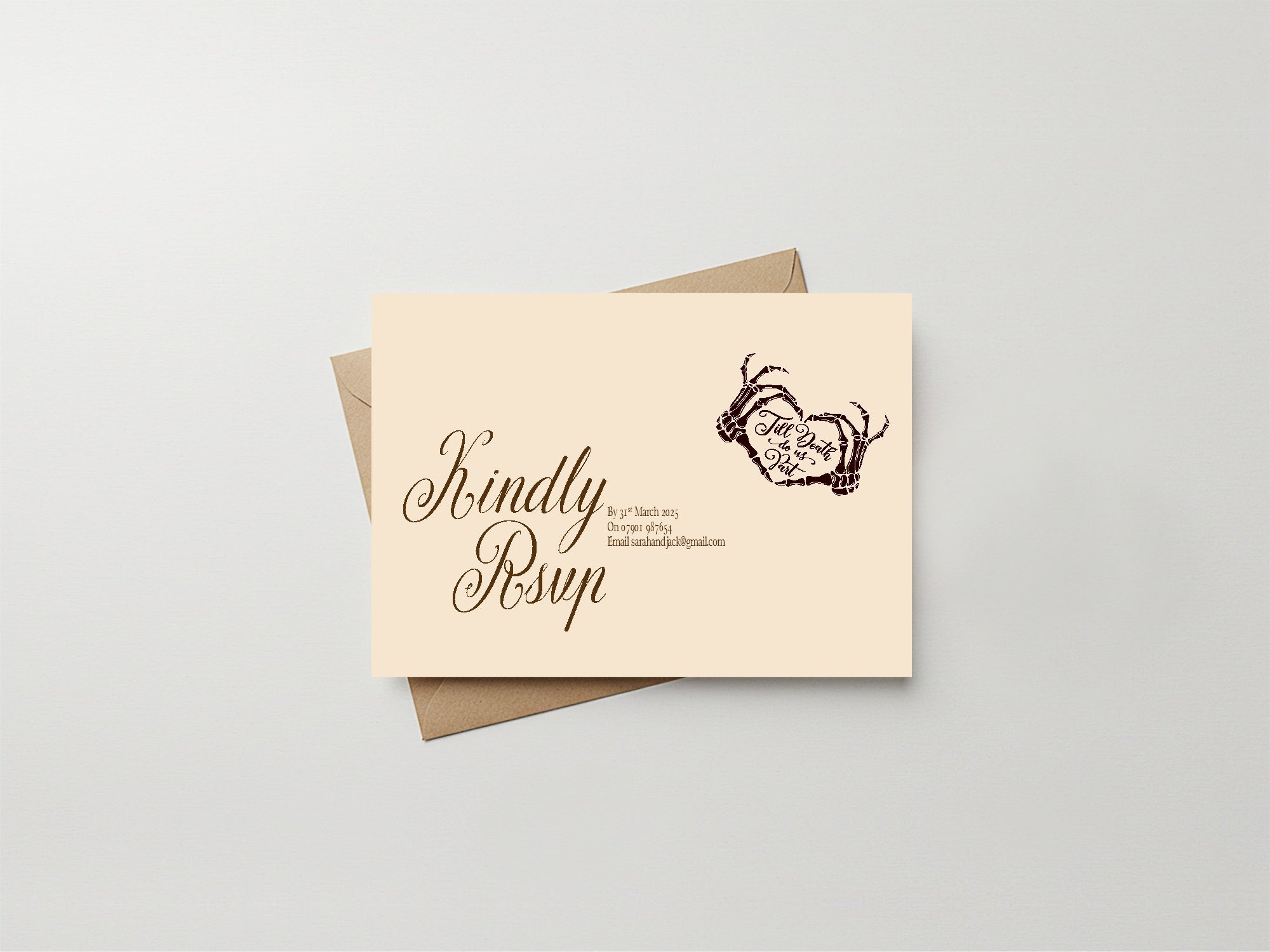 The Lovers Tarot Wedding Invitation Suite | Beige