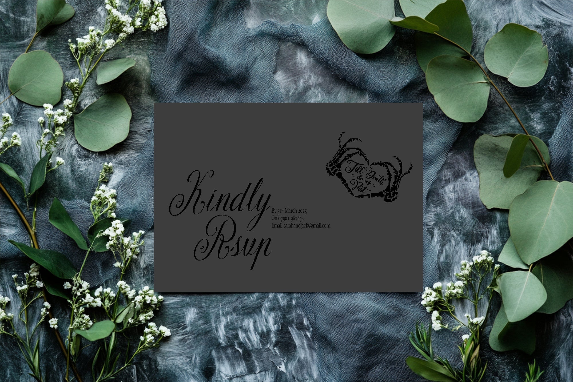 The Lovers Tarot Wedding Invitation Suite | Charcoal