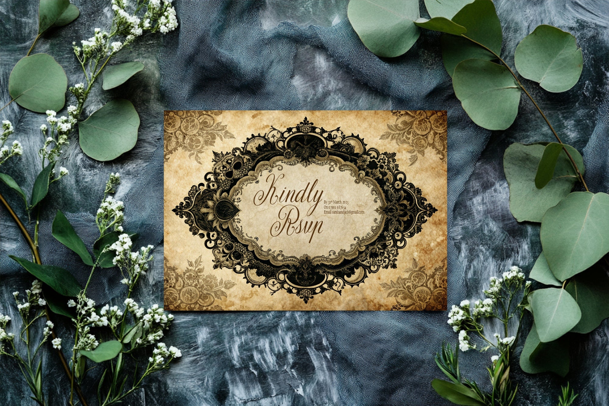 Lace Oval Wedding RSVP Cards | Pack Of 10 A6