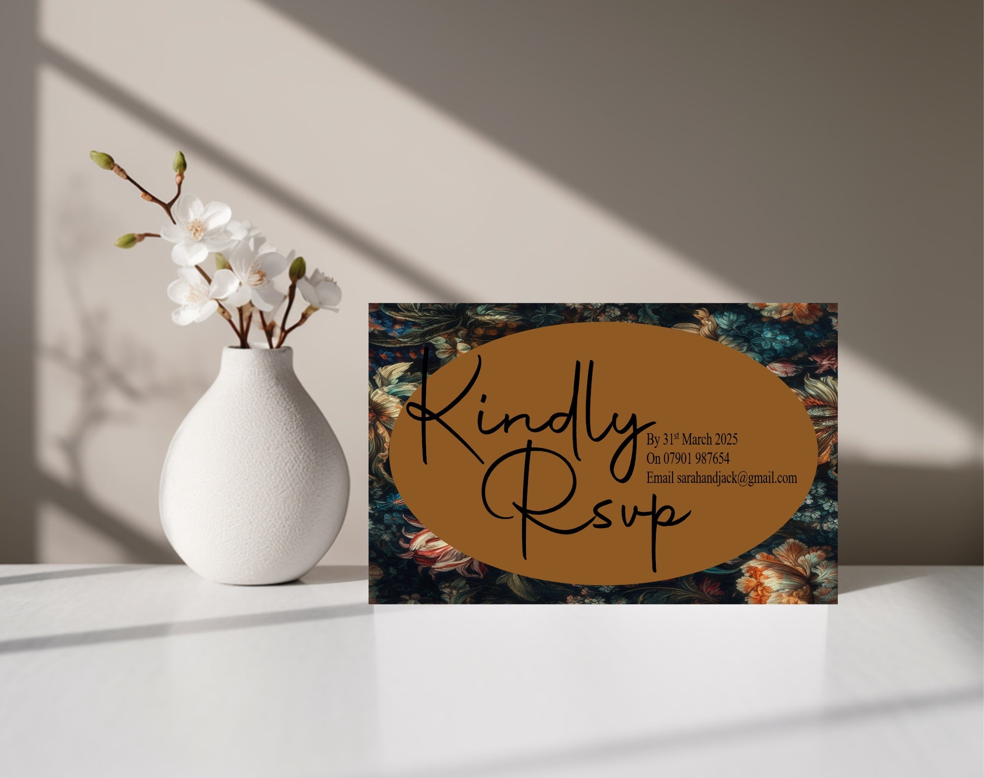Moody Floral Wedding RSVP Cards | Pack Of 10 A6