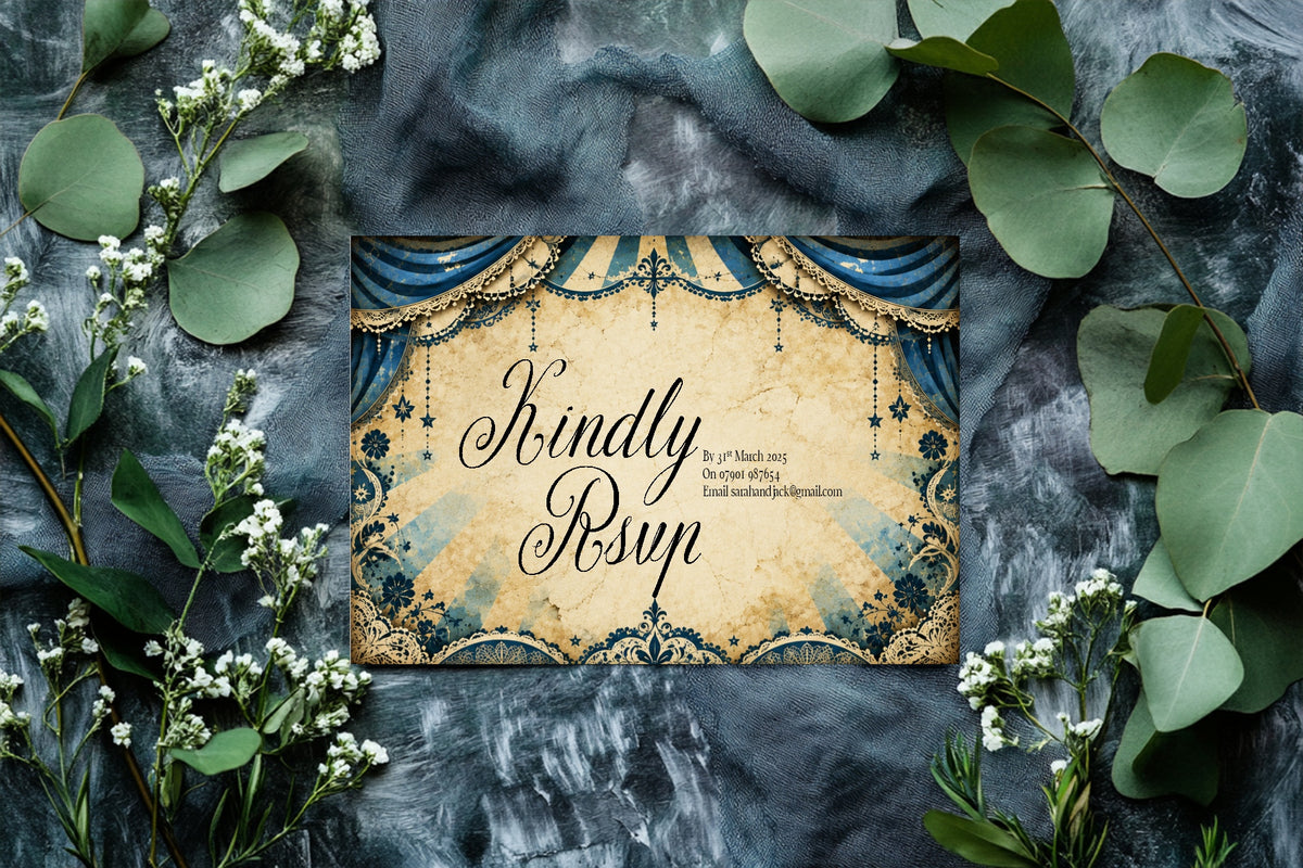 Gothic Circus Wedding Invitation Suite | RSVP & Details Cards