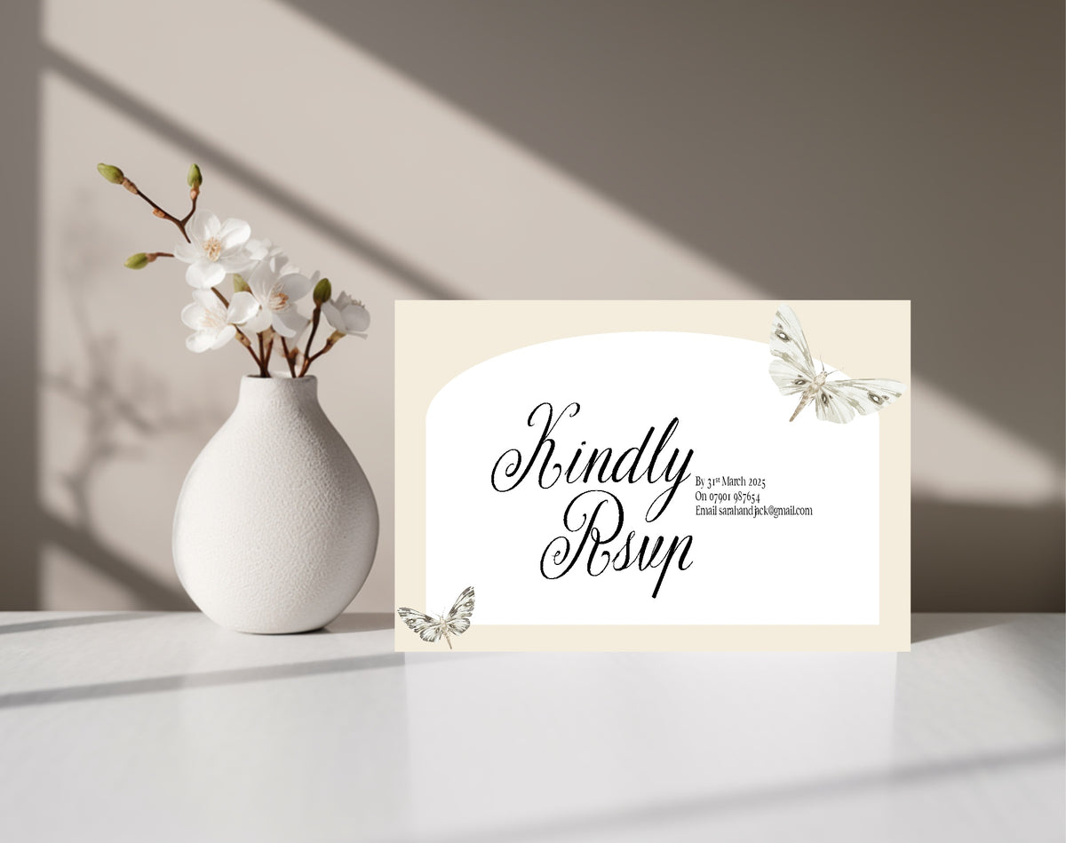 Dark Romance Vintage Moth RSVP Cards | Pack of 10 | 16. RSVP